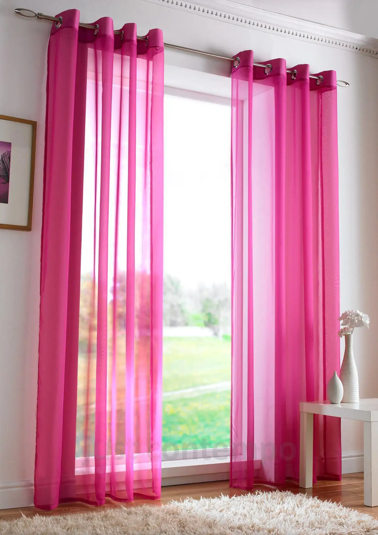 Pink sheer curtains