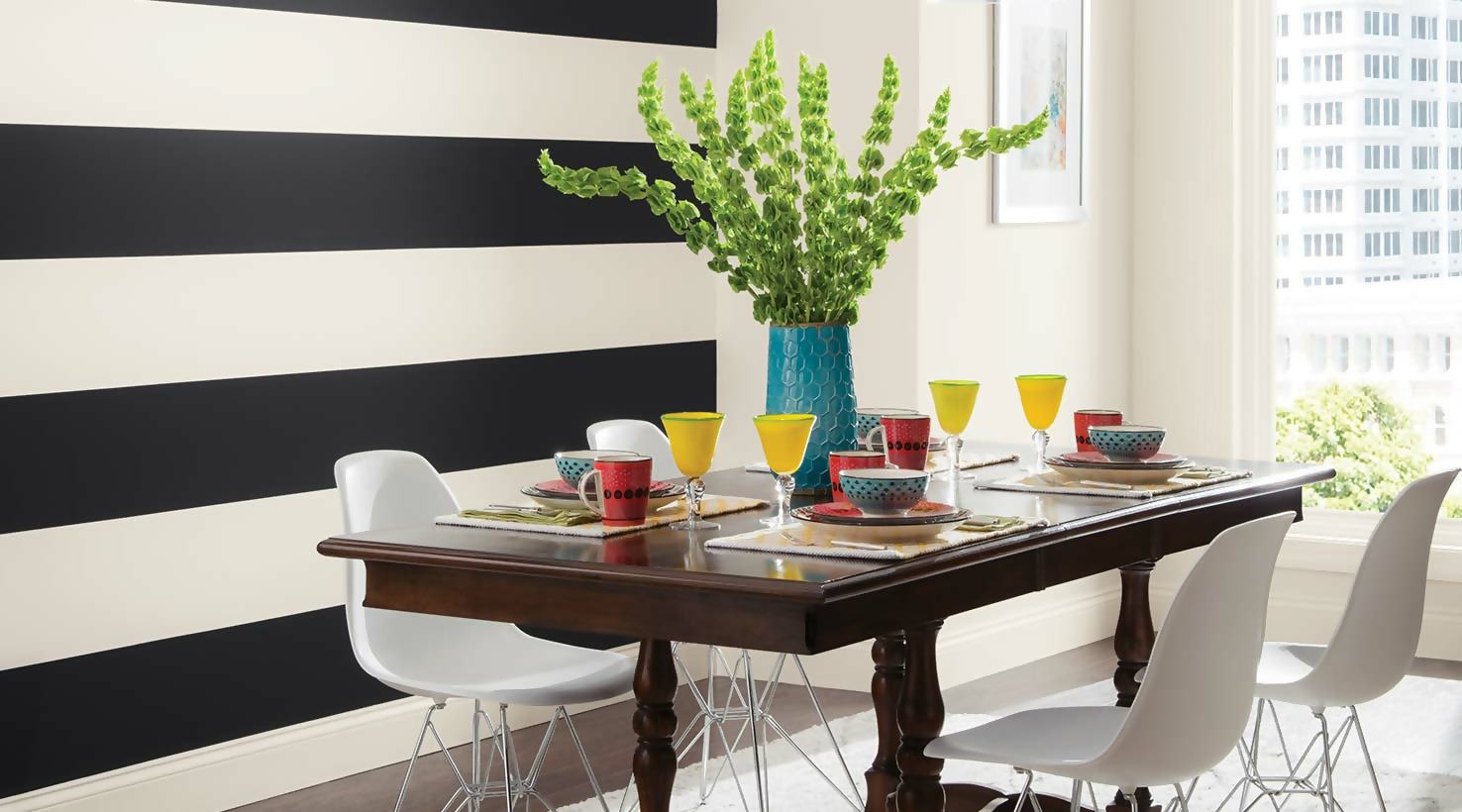 colorful dining room decor