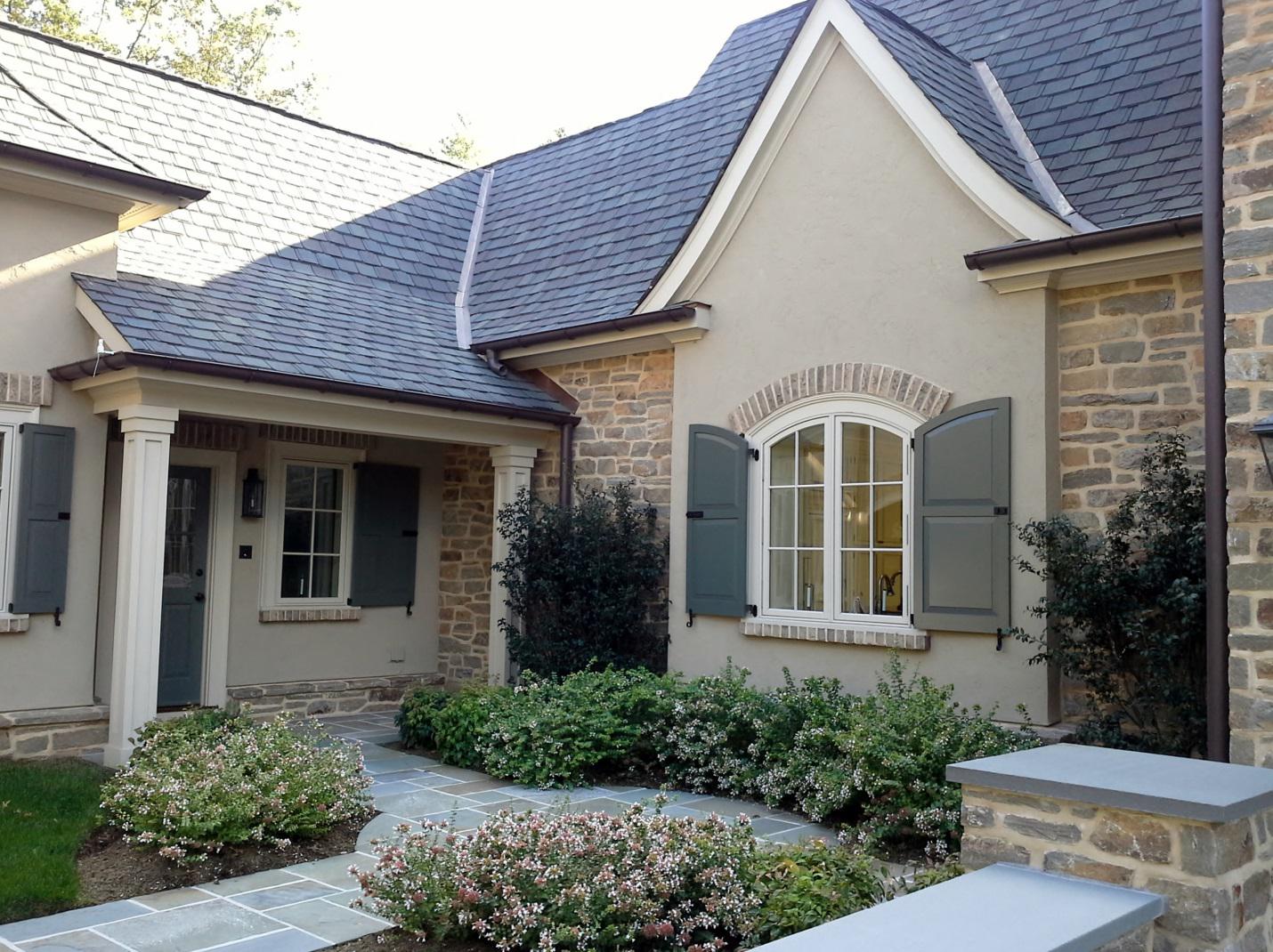 house windows with shutters