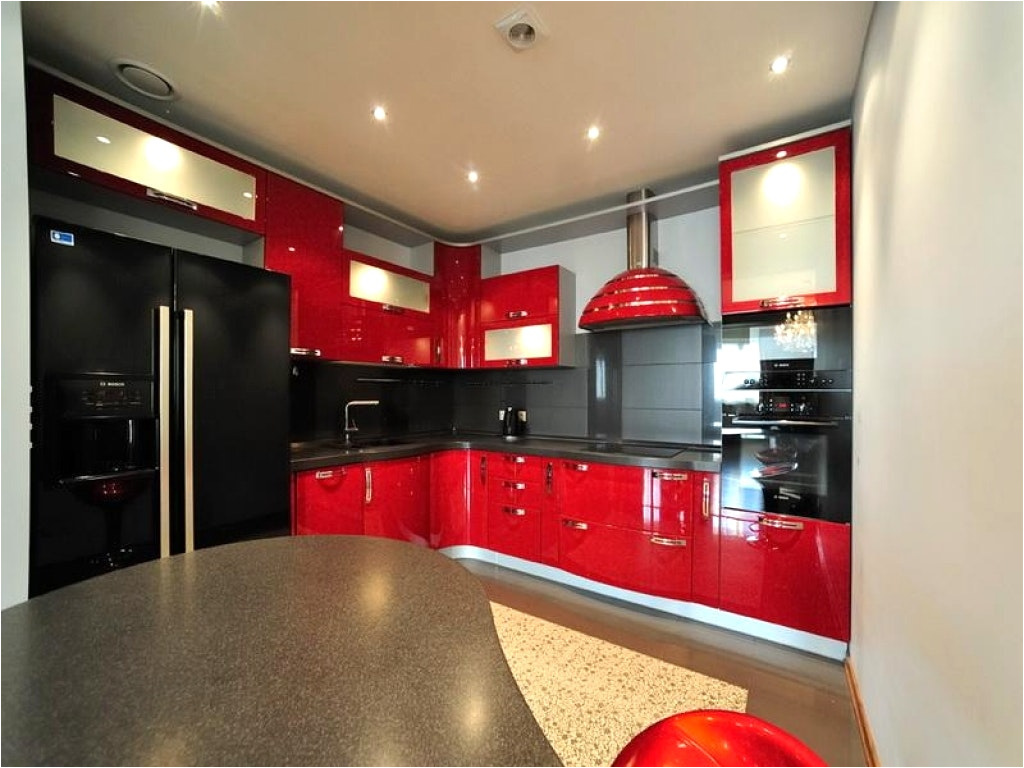Black White Red Kitchen Decor / Red, Black And White Interiors: Living