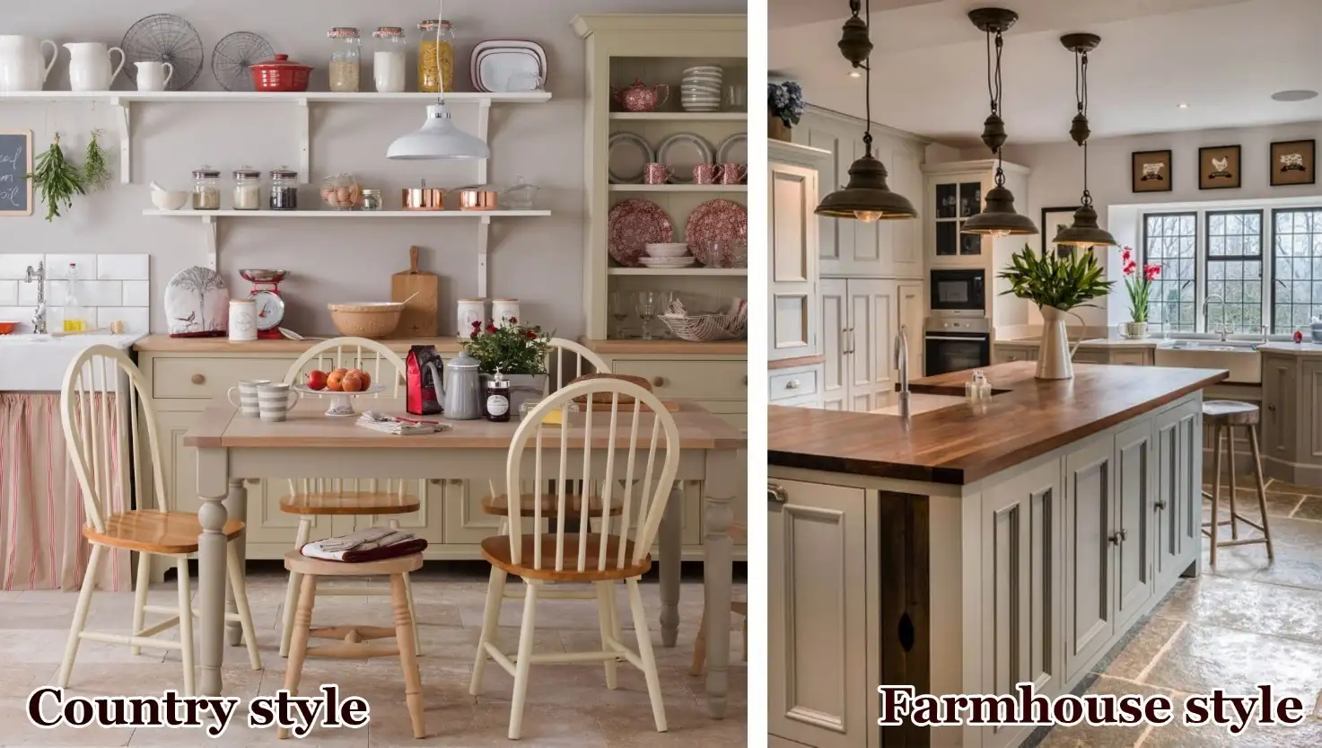 Country Vs Farmhouse Style Kitchen