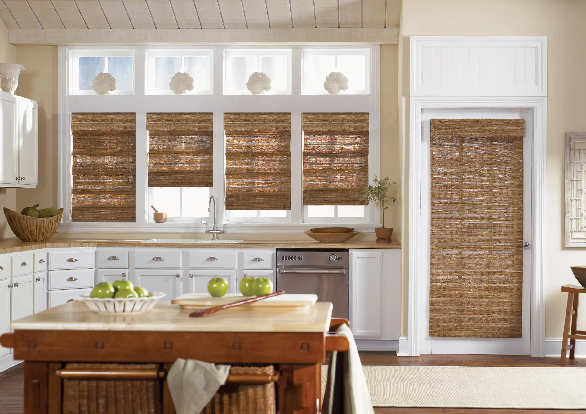 Woven wood shades for small windows