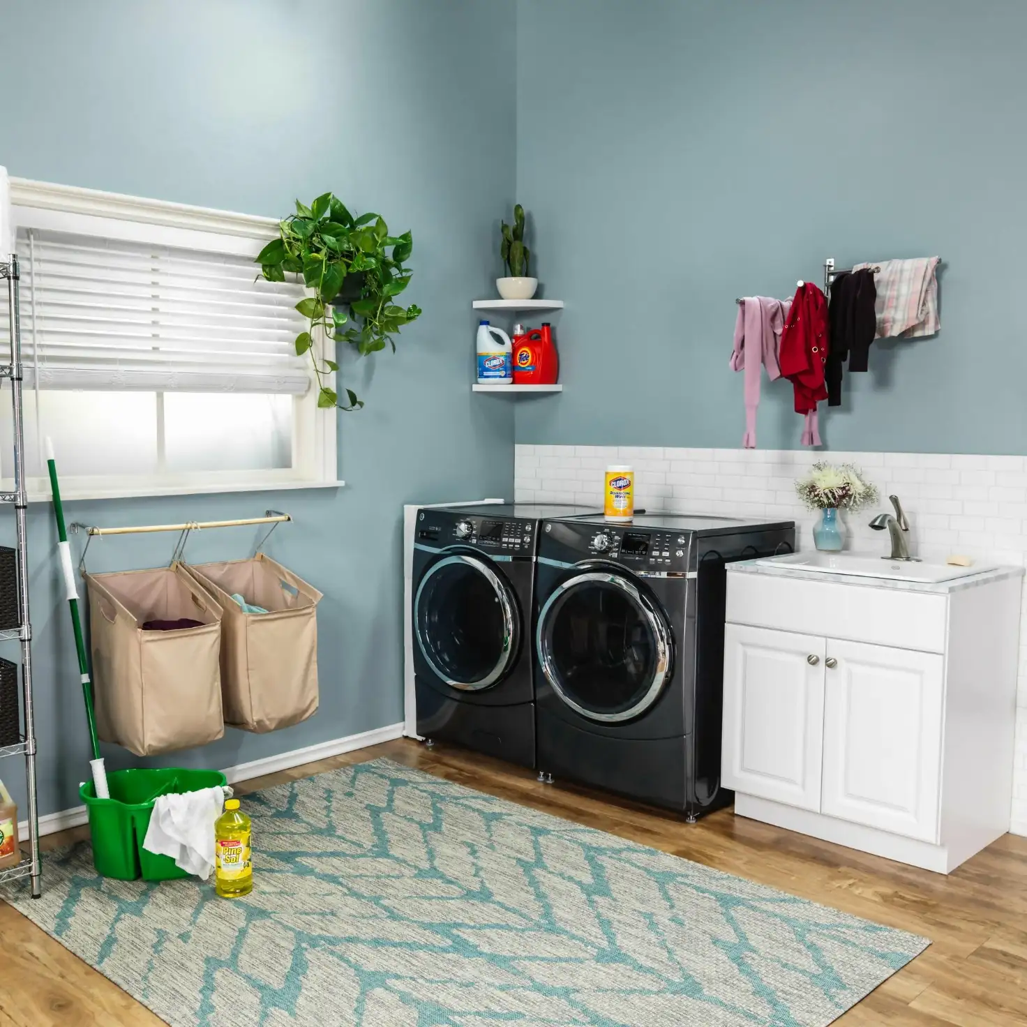 A Laundry Room With A Window