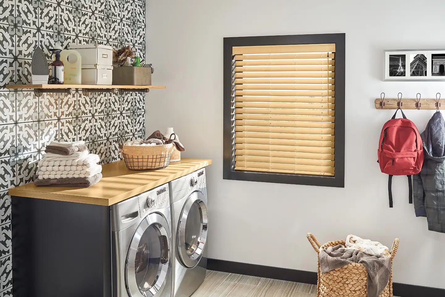 A Laundry Room With A Window