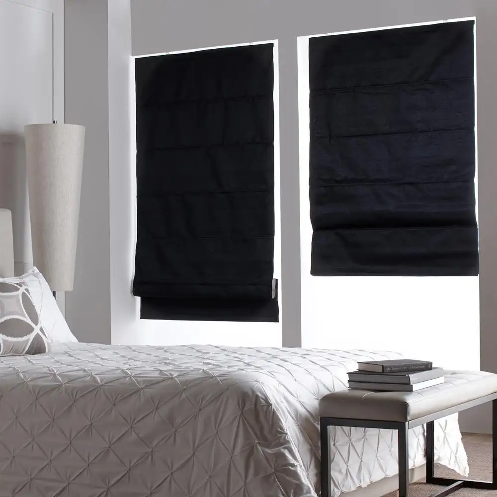 Black Roman shades