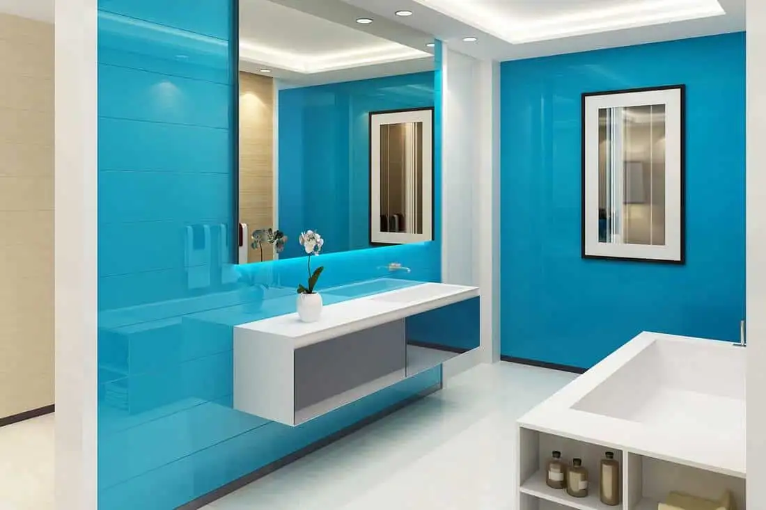 Boldly-Colored Modern Bathroom