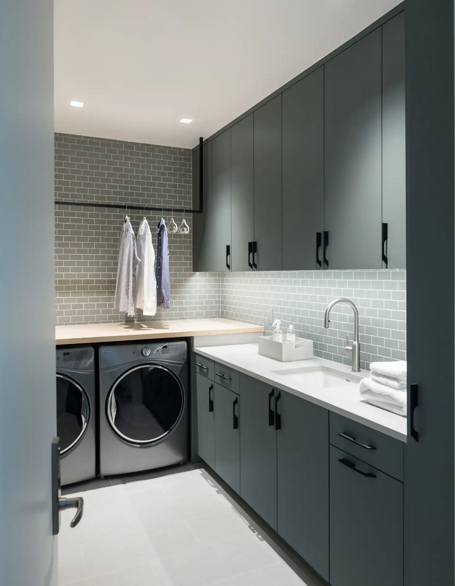 Gray Laundry Room