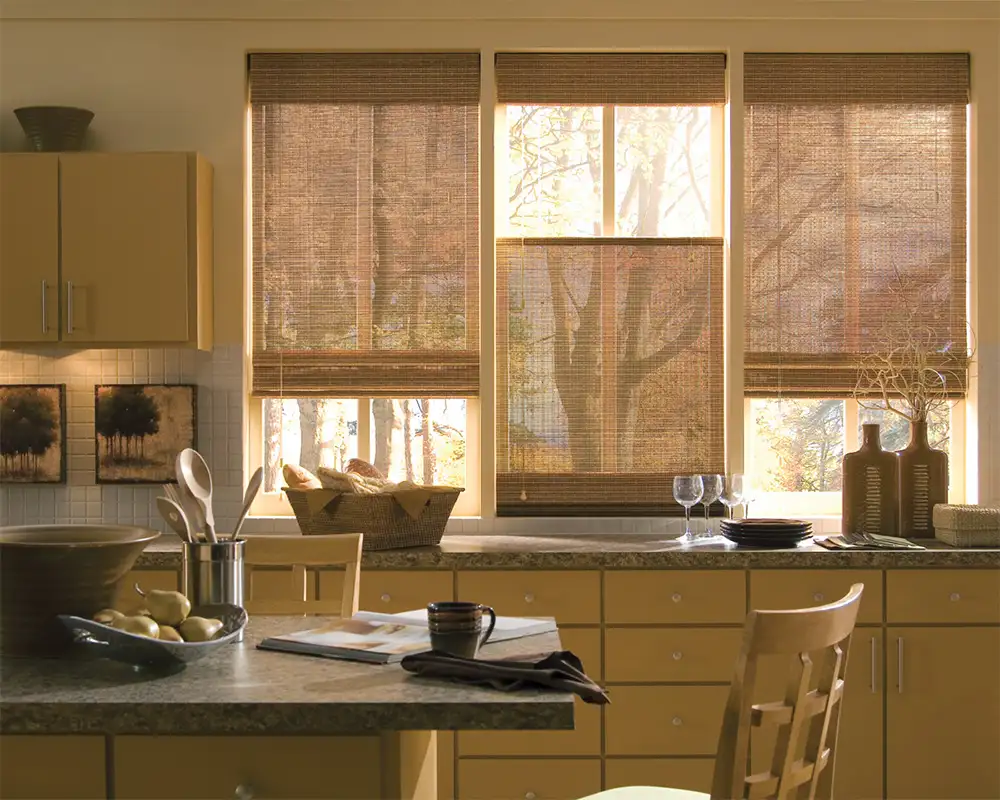 Bamboo roll up blinds