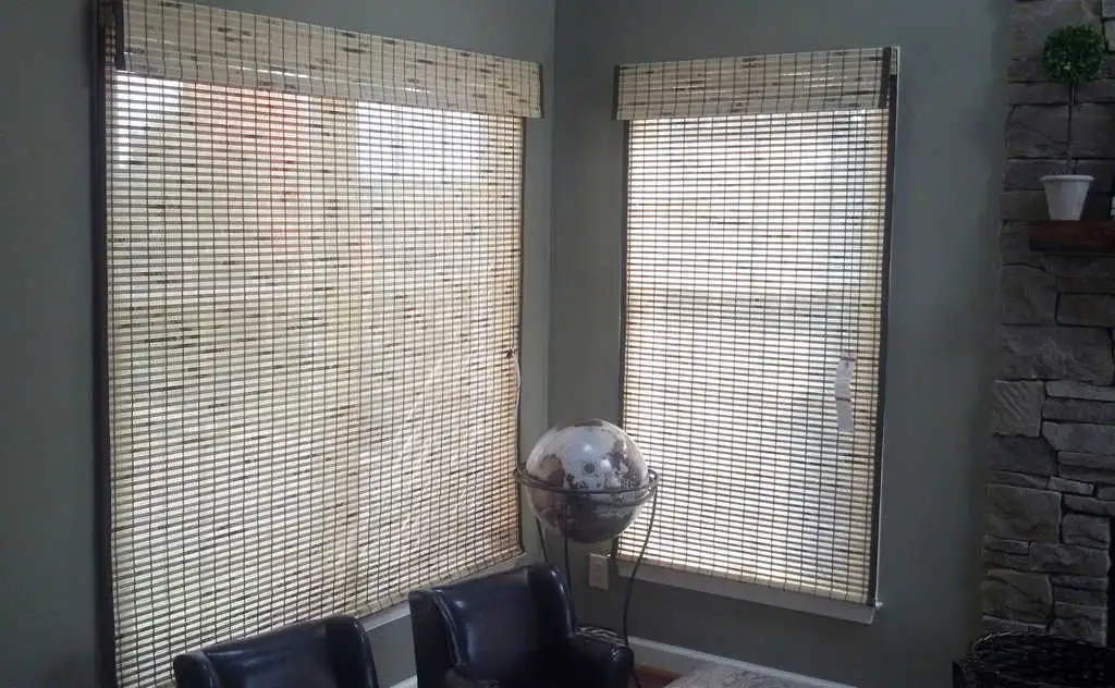 White bamboo blinds