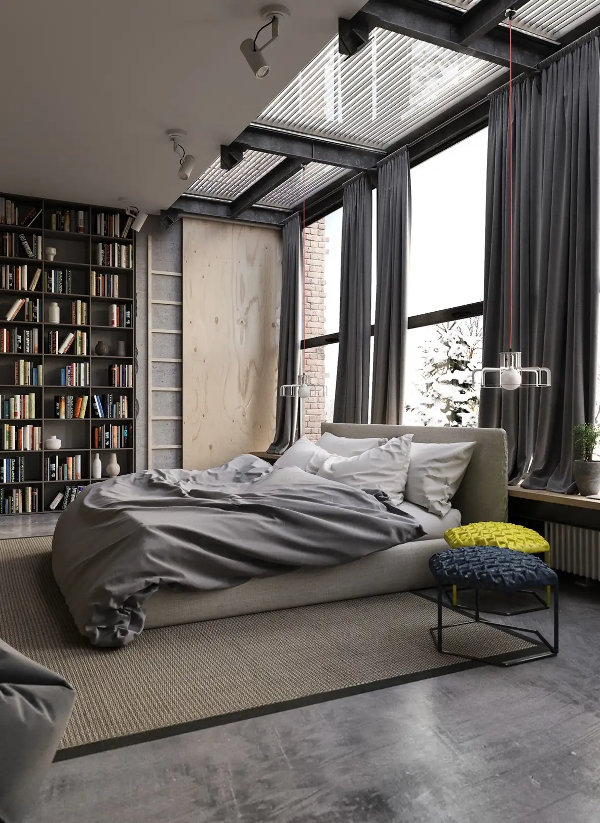 Industrial-Themed Bedroom Ideas