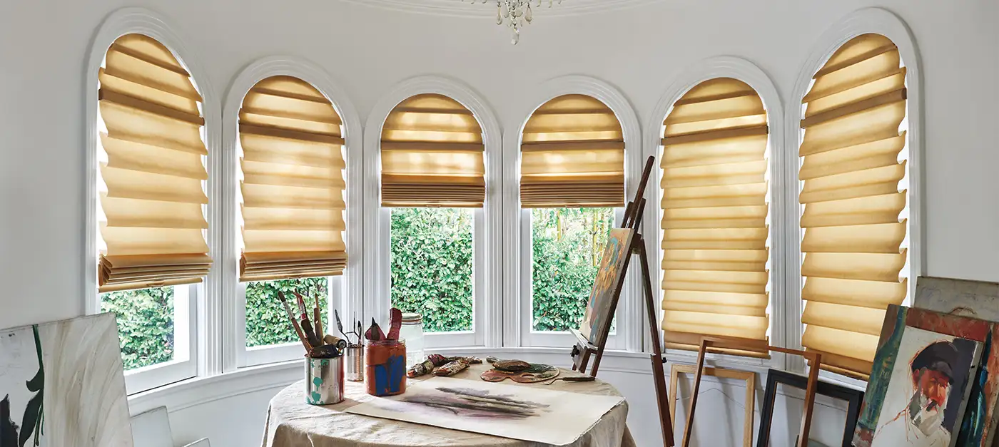 Hunter Douglas shades for arched windows