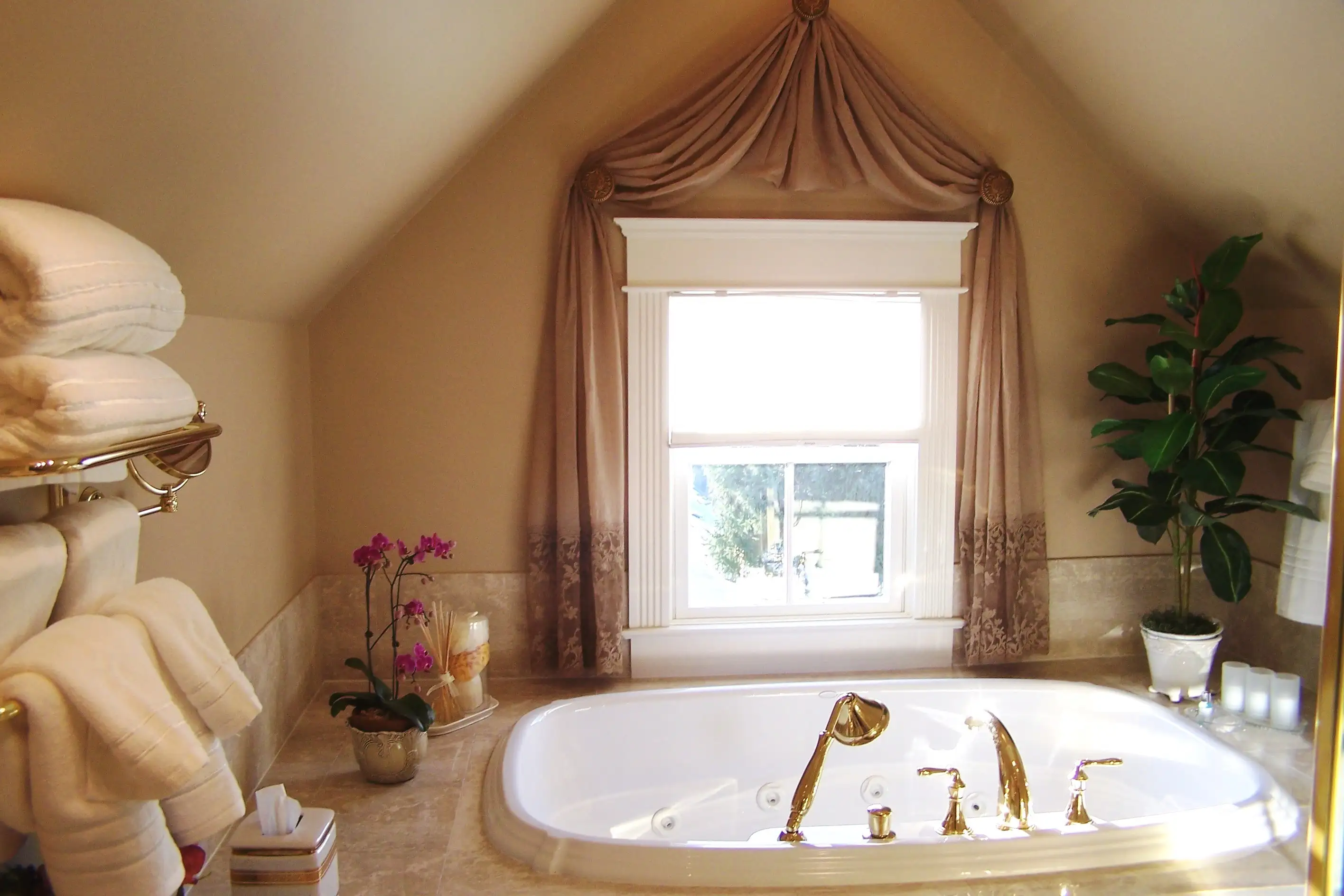 Luxury drapes for bathroom windows