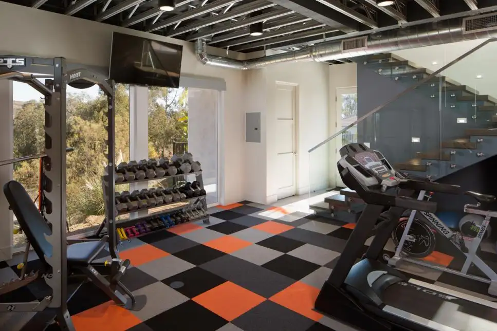 Gym with a Colorful Carpet