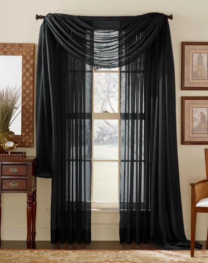 Black sheer curtains