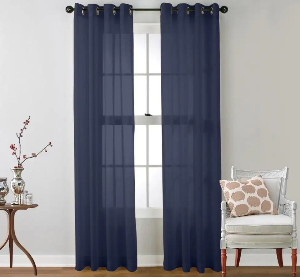 Blue sheer curtains
