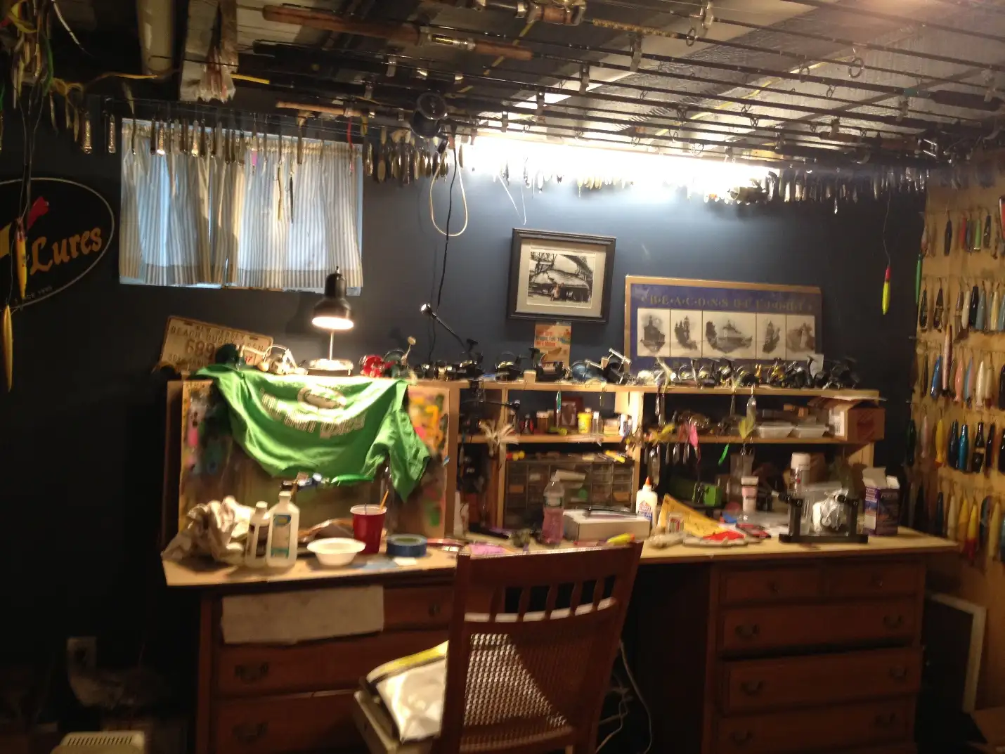 Elements of a fishing tackle room