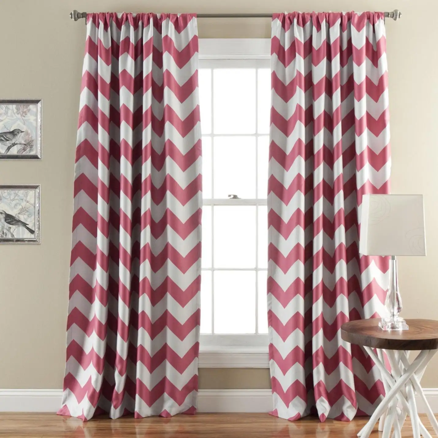 Patterned blackout curtains