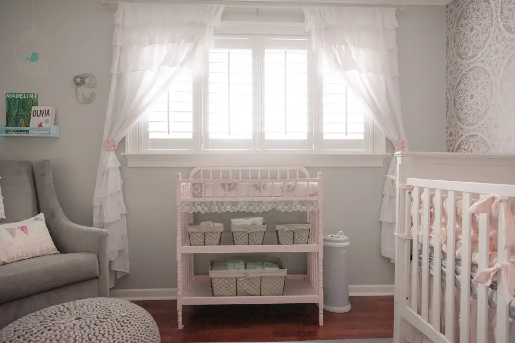 Ruffled curtains for nursery windows