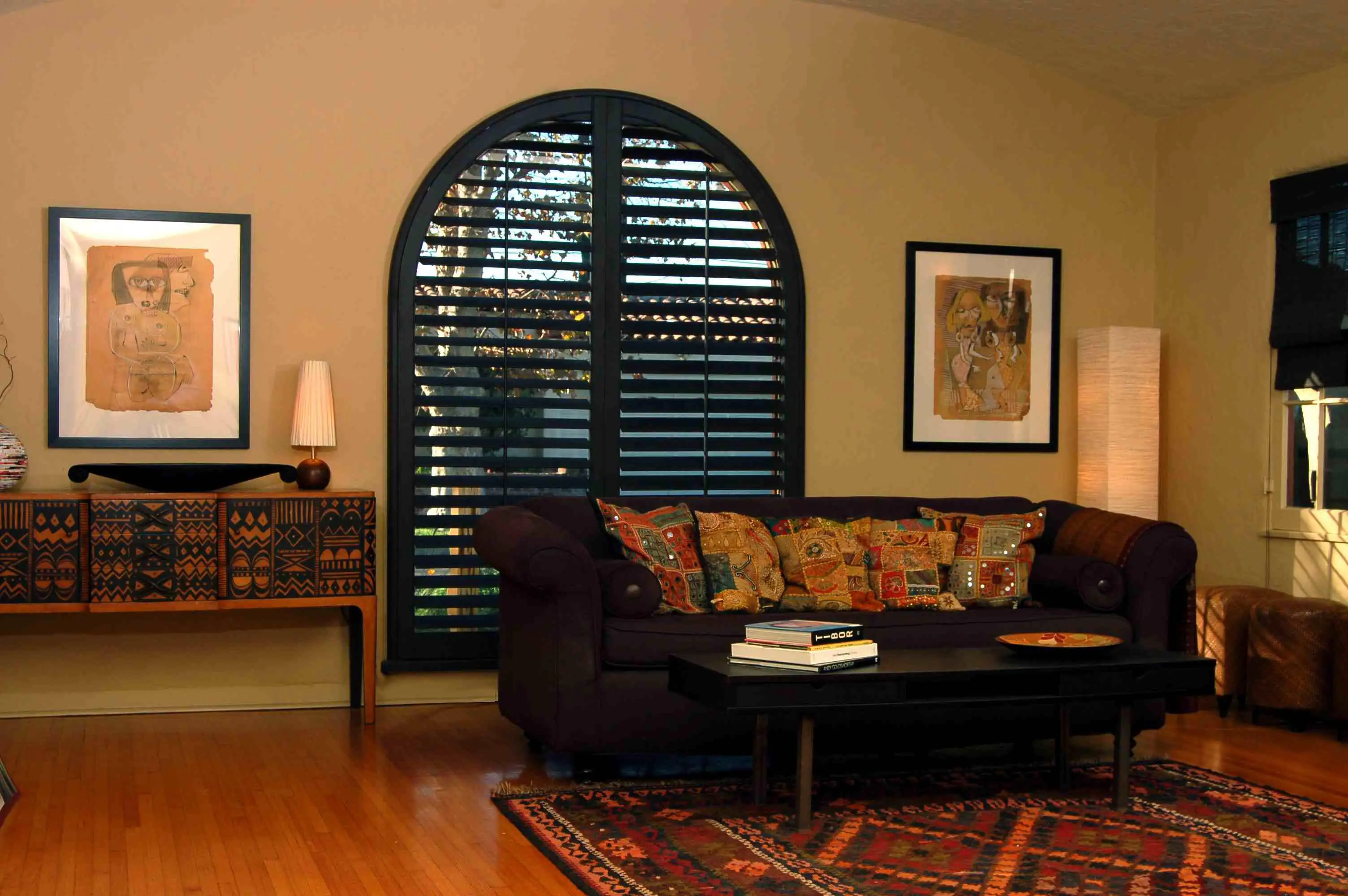 Black plantation shutters