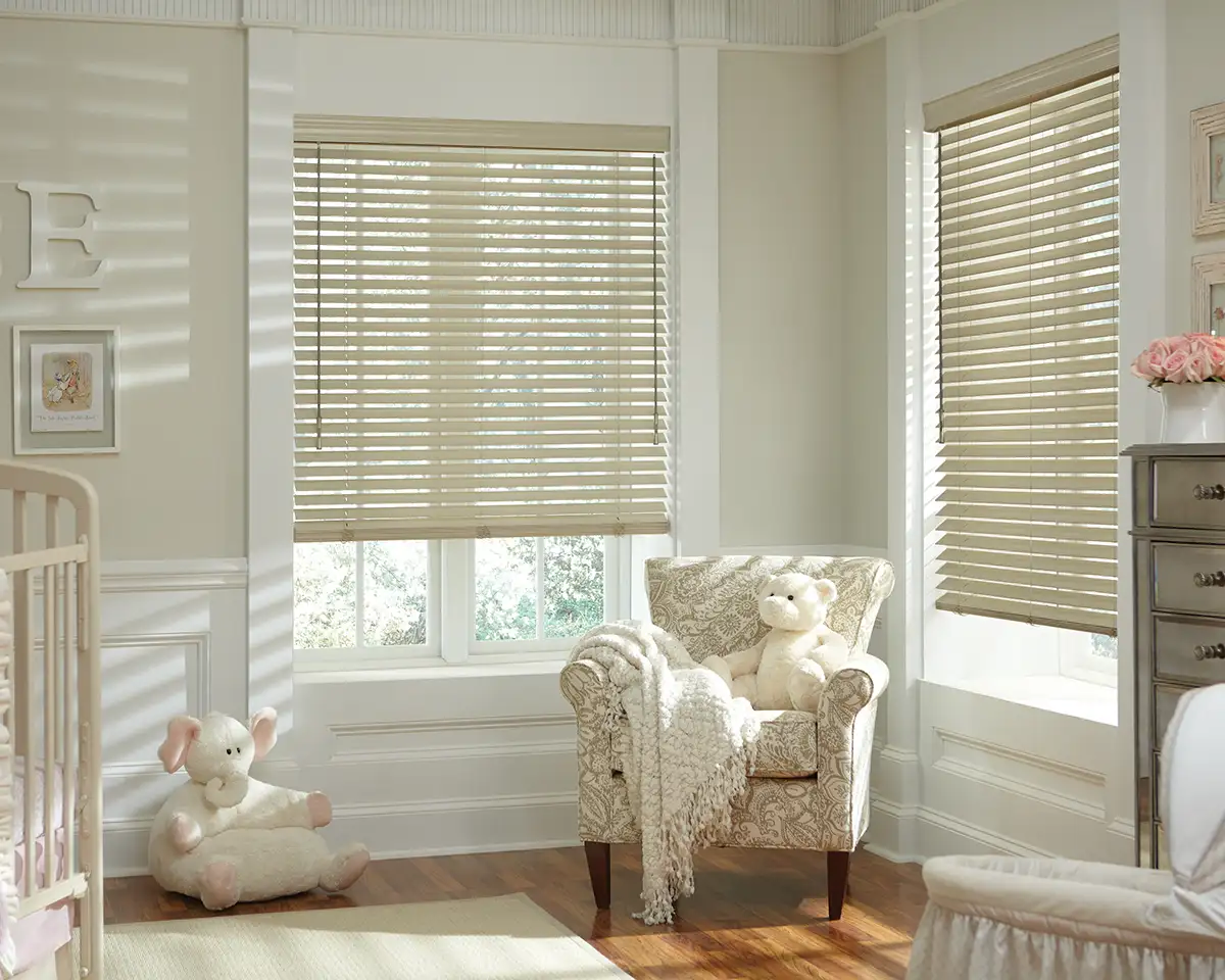 Horizontal blinds for nursery windows