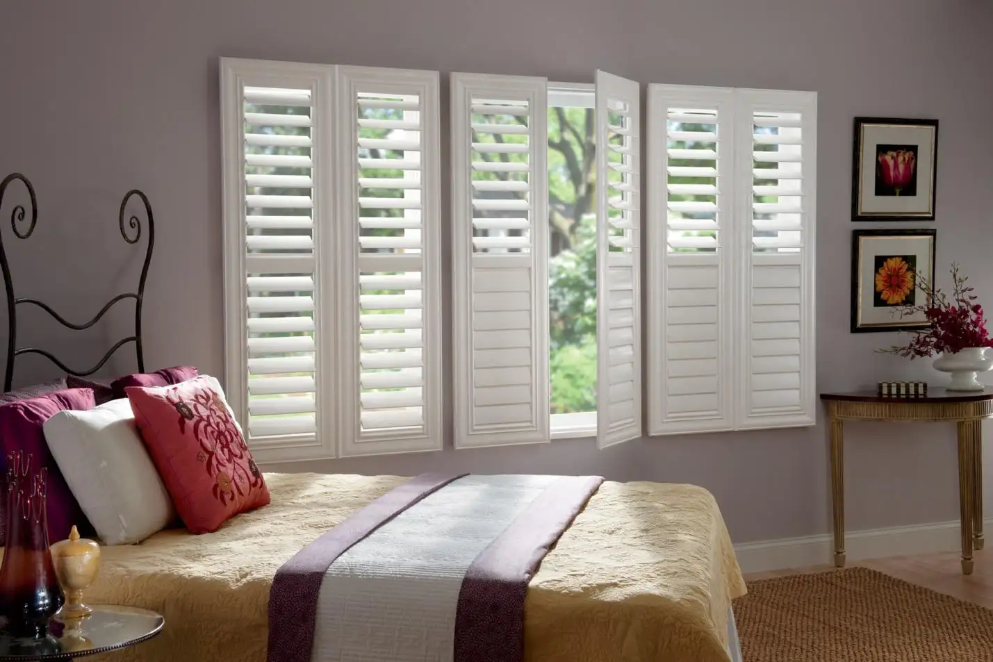 White plantation shutters