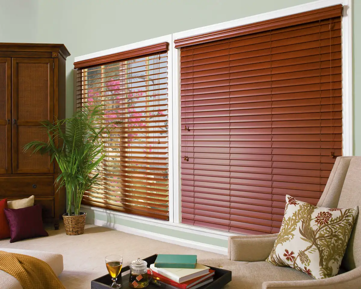 Faux wood blinds