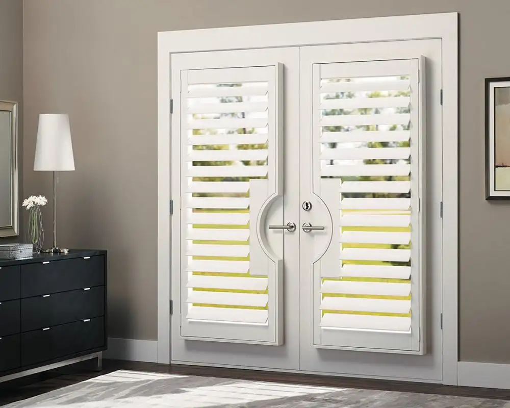 Plantation shutters for French doors