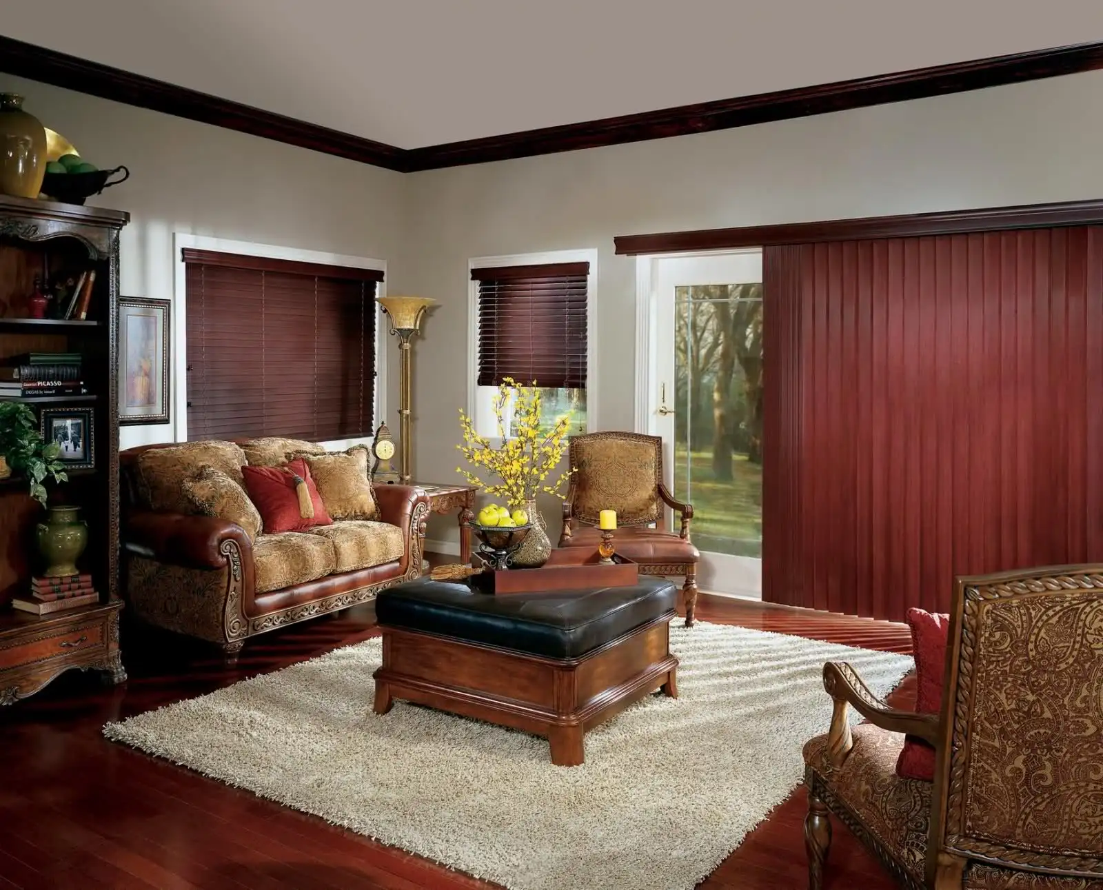 Vertical wood blinds