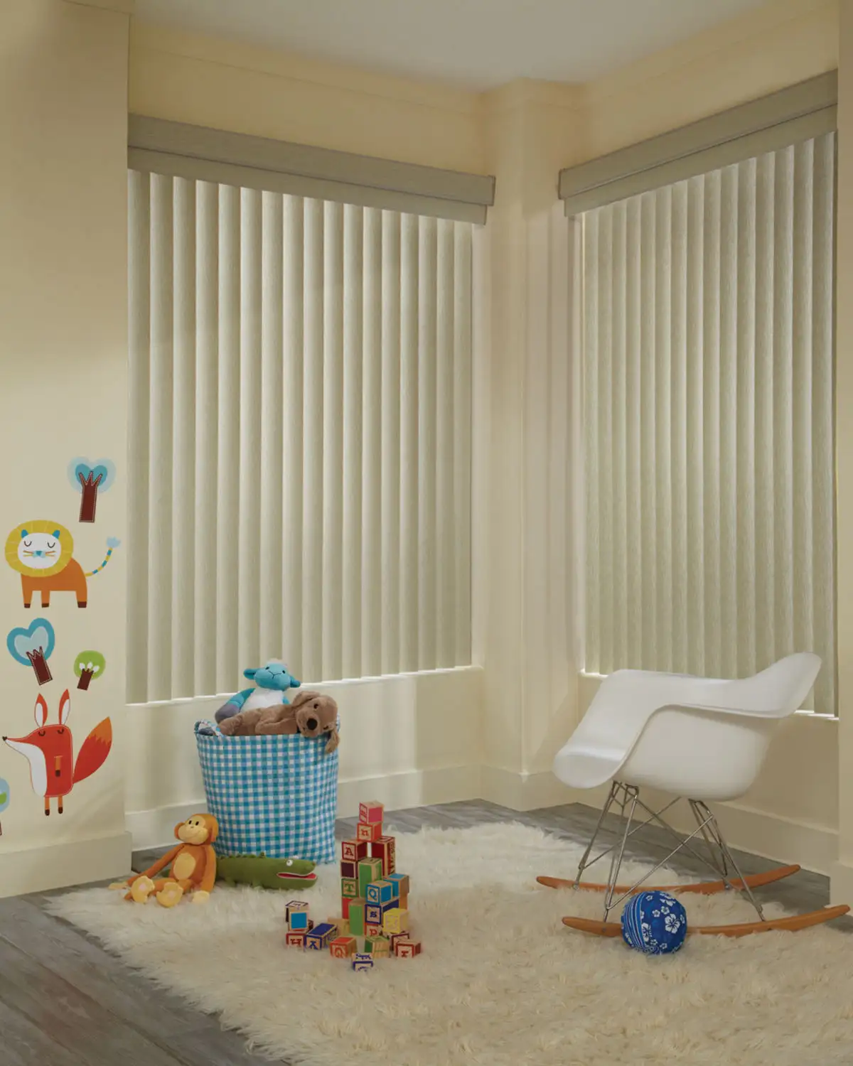 Vertical blinds for nursery windows