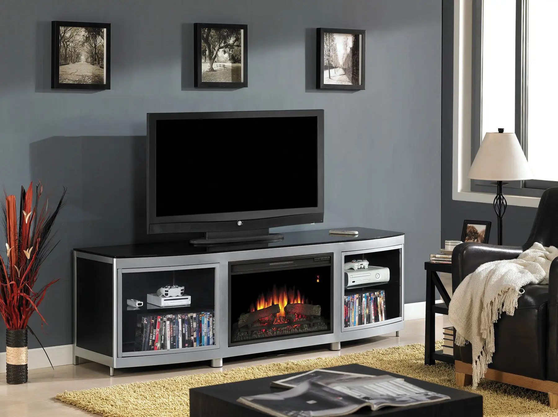 How to decorate living room with a fireplace and a TV